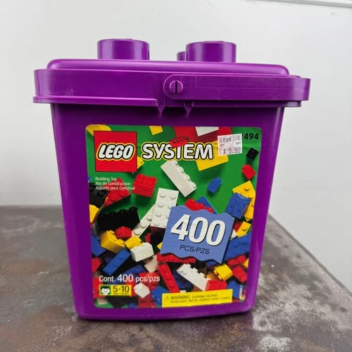Vtg LEGO Basic: Purple Bucket Set 2494 w/ 400 pieces - NEW / SEALED