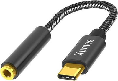 USB C to 3.5mm Headphone Adapter - Type C AUX Audio Jack Hi-Res Black 