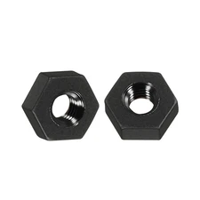100pcs Hex Nuts - [M2.5-0.45] Nylon Hardware Nuts, Black, UNC