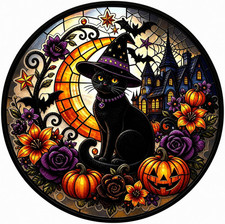 Halloween Cat Diamond Painting Kit 5D DIY Craft Wall Decor for Adults
