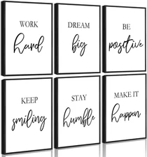Drsoum Motivational Wall Decor Inspirational Office Wall Art Framed Quotes 