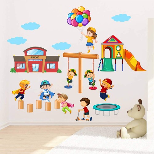 Kids Playing Activities Wall Tile Fridge Sticker Home Art Decor Decal Mural Room - Picture 3 of 4