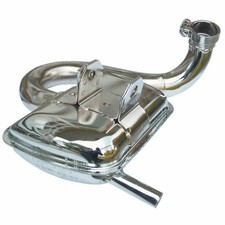 MARMITTA PX200E CROMATA SCARICO CROMO PIAGGIO 180 per Vespa RALLY VSD 1968-1973