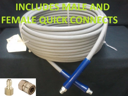 100' ft 3/8" Gray Non-Marking 4000psi Pressure Washer Hose - FREE SHIPPING