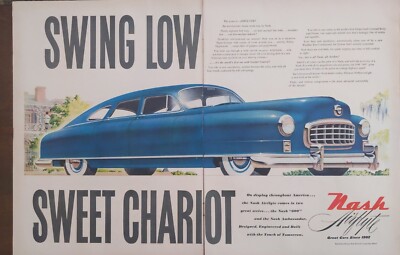 1948 vintage Nash motors print ad, blue vehicle, That's Nash!