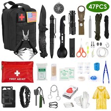47 in 1 Outdoor Emergency Survival Kit Camping Tactical Tool EDC Gear Carry Bag