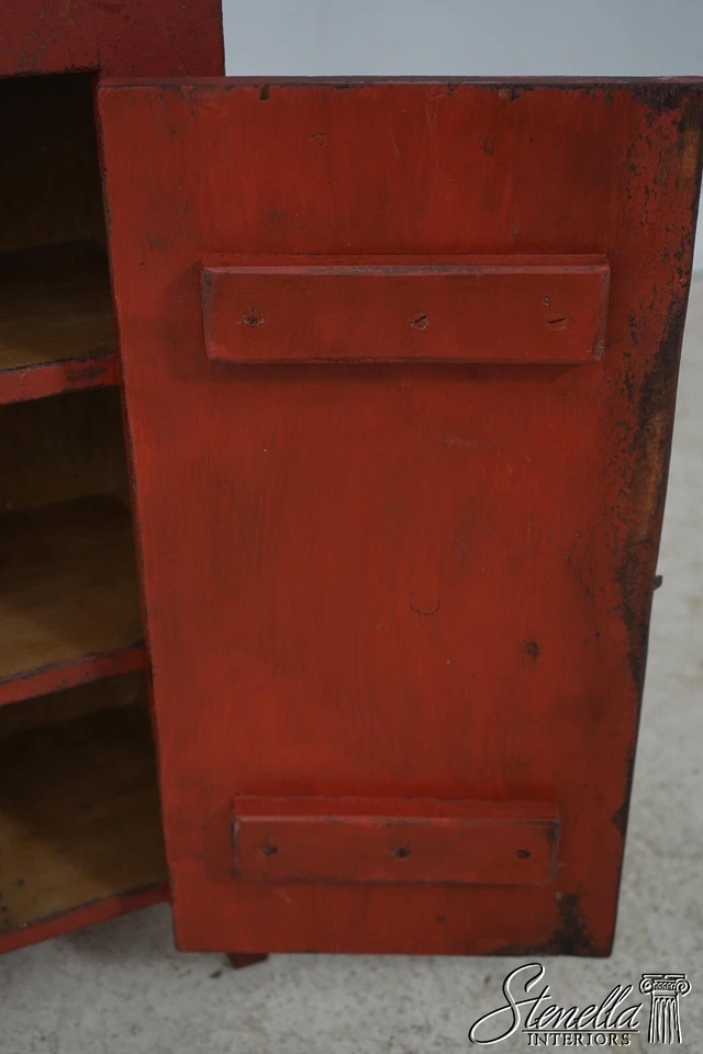 L60563EC: Gabinete de puerta pequeña estilo americano acabado rojo pintado Foto 4 de 4