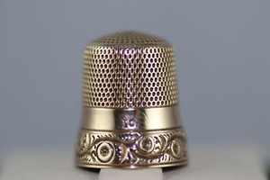 Vintage 14k Sewing Thimble size 10