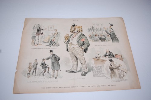 PUCK CARTOON "DER INTELLIGENTE REPUBLIKANISCHE BÜRGER" WAS ER SAGT & WAS ER TUT - Bild 1 von 8