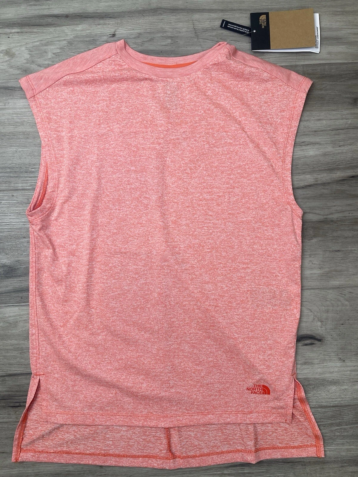 The North Face Tank Top Women XS Crop Sleeveles Orange Wide Strap Base Layer NWT