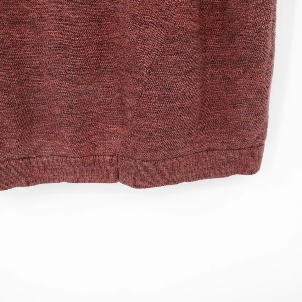 Camisa Beams Hombre Pequeña Mezcla Lino Manga Corta Un Bolsillo Relajado Cuadrado Cuello Redondo Foto 4 de 4