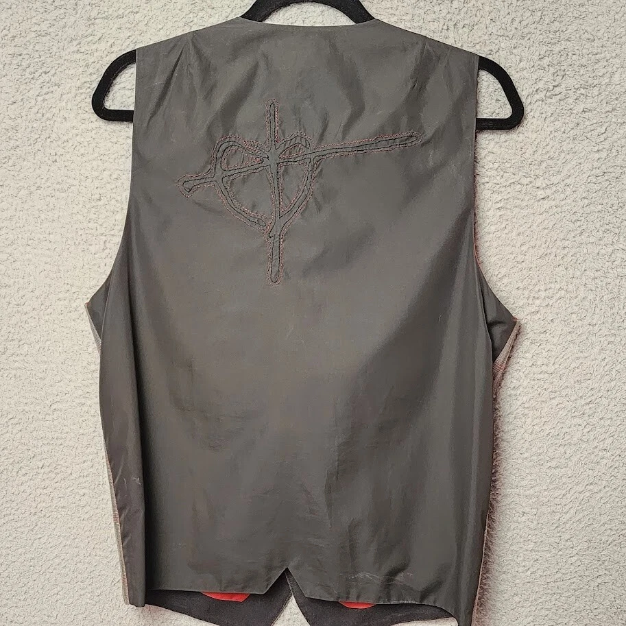 Hause Of Howe Vest Mens Medium Striped Multicolor Leather Trim Formal/Casual - Image 3 of 4