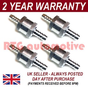 4 x 8mm 5//16 /"ONE WAY ALLUMINIO ANTI RITORNO VALVOLA DI RITEGNO BENZINA GASOLIO ACQUA