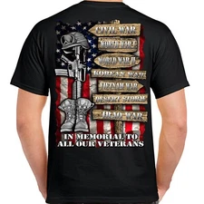 Soldier Military Patriotic War Veterans Memorial T-Shirt