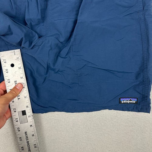 Patagonia Mens Large Baggies Shorts 6.5" Nylon Blue Elastic Waist Outdoor Logo - Picture 4 of 6