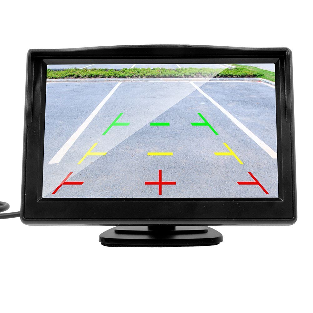 Wireless IR Reversing Parking Camera 5" LCD Monitor Foldable Car Rear View Kit