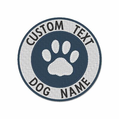 Dein Text gestickter Aufnäher, individuell personalisiert Stickaufnäher, Pfotenaufnäher