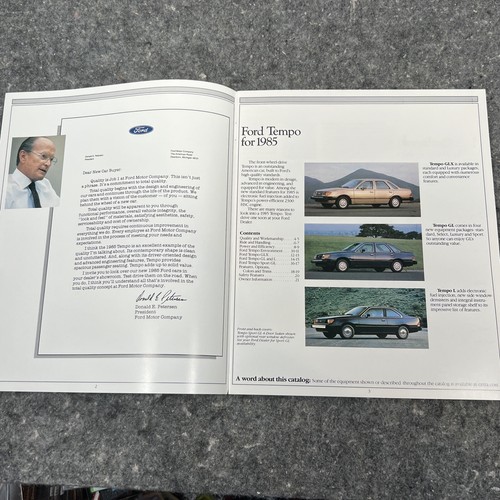 Original 1985 Ford Tempo Vintage Sales Brochure Catalog - Picture 3 of 17