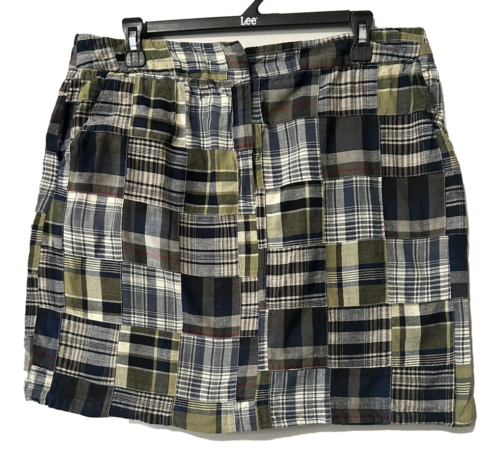 Minifalda CAROL LITTLE -VINTAGE Madras Patchwork Talla 10 Foto 3 de 4