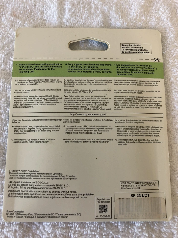 Sony 2 GB SD Flash Secure Digital Memory Card - - Image 2 of 2