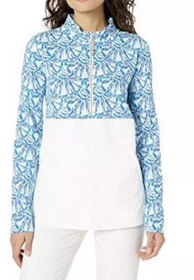Lilly Pulitzer UPF 50+Asher Popover Jacket Whisper Blue One Of A Kind Sz XXS NWT