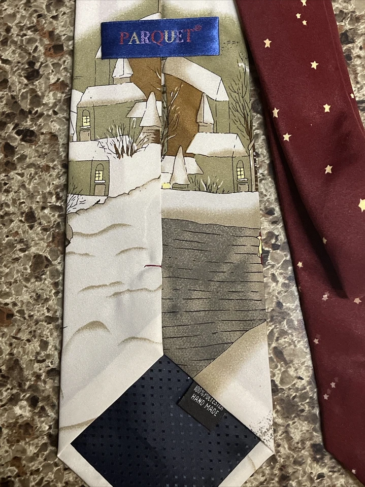 Gravata masculina parquet Natal Papai Noel gravata de poliéster vermelha 58 x 3,75 - Imagem 4 de 4