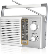 AM FM Radio with Best Reception, Portable Battery Operated Transistor Radios NEW