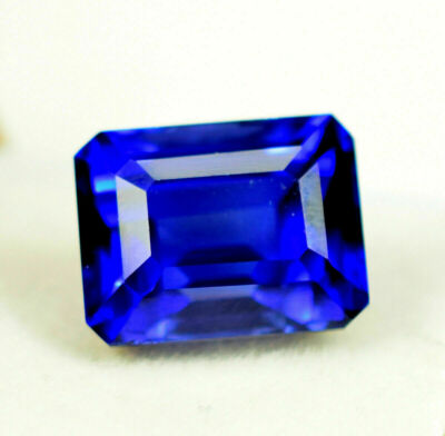 Zertifiziert 8.94 CT Natürlich Ceylon Blau Saphir Smaragd Schliff Lose Edelstein