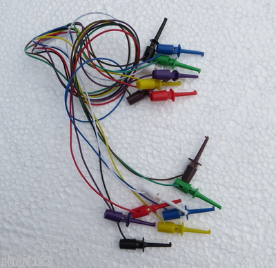 8 pcs Mini Grabber IC Test Lead Jumper 8 color