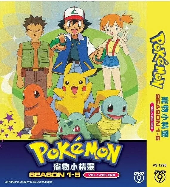 DVD Pokemon Season 1-5 Complete TV Series English Dubbed Anime NEW  +Tracking