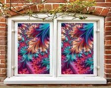 3D Blue Leaf A499 Window Film Print Sticker Cling Stained Glass UV Zoe