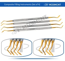 4 Pcs Dental Composite Filling Instrument Gold Titanium Coated Restorative Kit