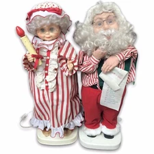 Santa's Best Animated SANTA HOLDING CHRISTMAS LIST Mrs Claus 2 feet Electric