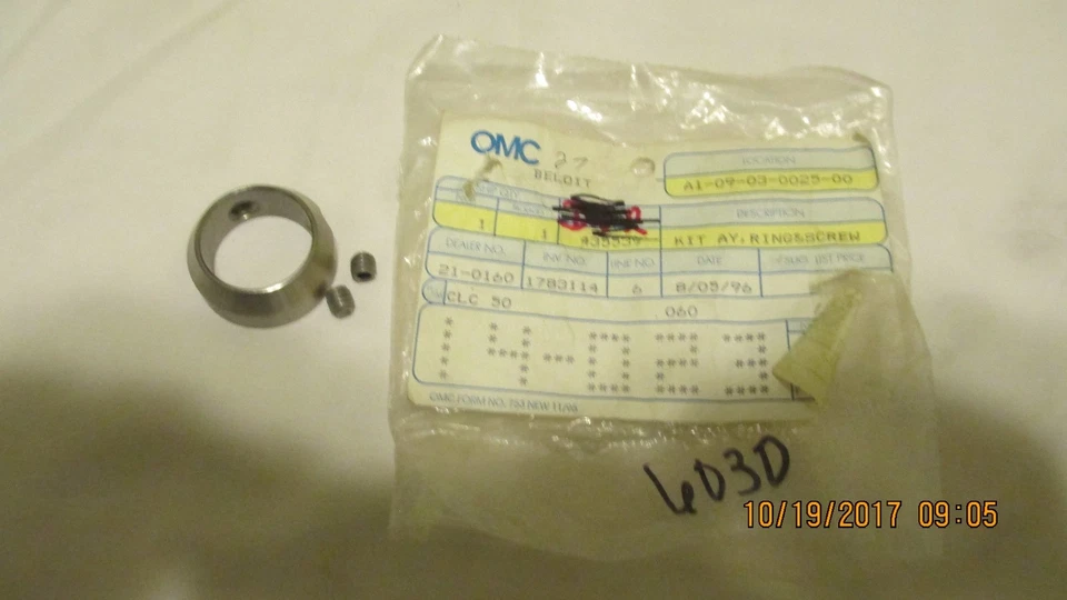 Johnson Evinrude OMC  435539 Adjustment Ring & Screws item 6030 - Image 2 of 4