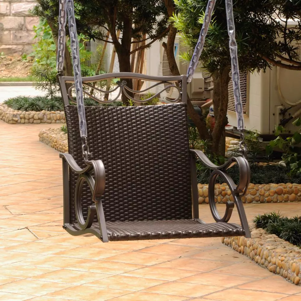 Resin online wicker swing