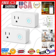 Hands-Free Smart Outlet - WiFi Powered, Timer Enabled, 2 Pack for Easy Living