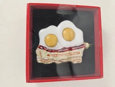 North Spruce Lane Bacon and Eggs Glass Breakfast Christmas Ornament