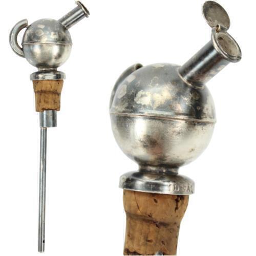 ANTIKER IDEALER AUSGIESSER AUSGIESSER AUFSATZ METALL BAR UTENSIL SPIRITUOSEN 1920-30er JAHRE SELTEN - Bild 1 von 11