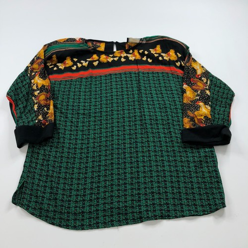 Carole Little 8 Schulterpolster All Over Print Pullover Top Bluse Viskose
