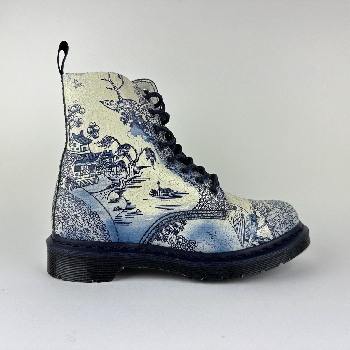 Dr Martens Womens Willow China Plate Porcelain Bots Very Rare Sz