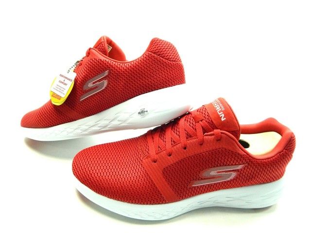 SKECHERS GO RUN 600 RED WHITE MEN SHOES 