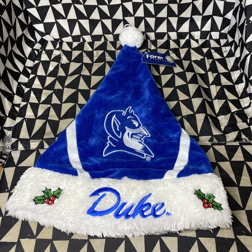 Duke Blue Devils Rare NCAA plush big logo holiday santa hat adult foco