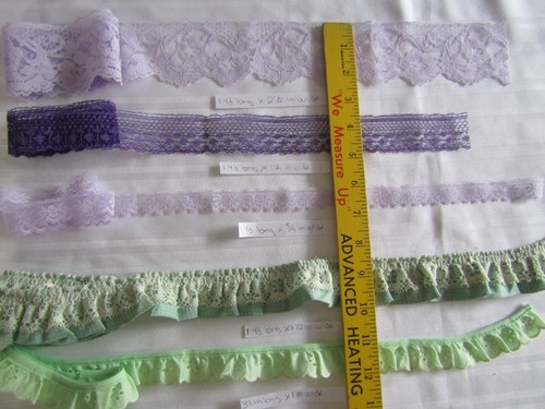 Lot of 29 Yd Vtg/Modern Lace Trim Edging Sewing Crafts Doll Making Multi-colored - Imagen 10 de 10