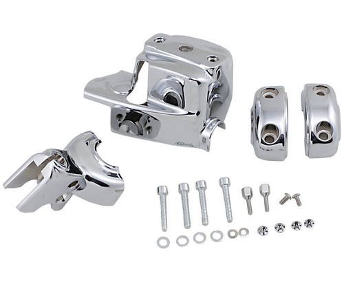 Kuryakyn Handlebar Brake & Clutch Dress-Up Chrome Cover Kit Dyna/Softail (9126) - Picture 3 of 5