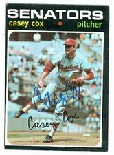 Casey Cox autographed Baseball Card (Washington Senators) 1971 Topps #82