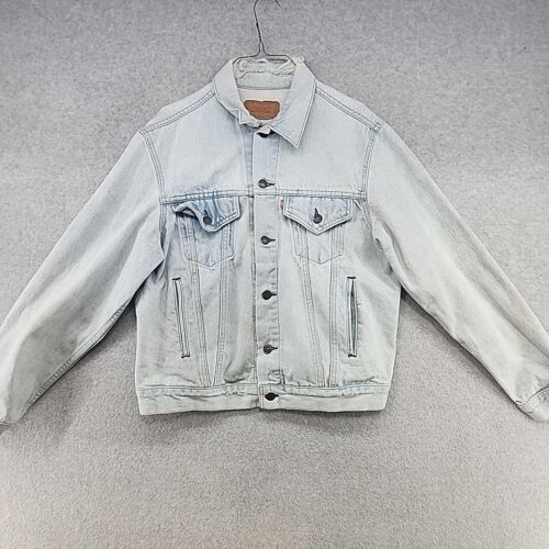 Vintage Levis 70507 Lightwash 4 Taschen verblasst 70er Jahre Denim Trucker USA Jeansjacke L