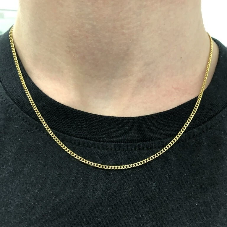 Real Genuine Solid 1/20 14K Yellow Gold Cuban Link Chain Necklace 20 In - Image 2 of 4