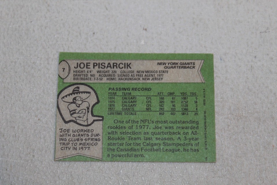 1978 Topps Football Cards - Build Your Set! Choose Any Card #1-123, Ungraded In Very Good Condition