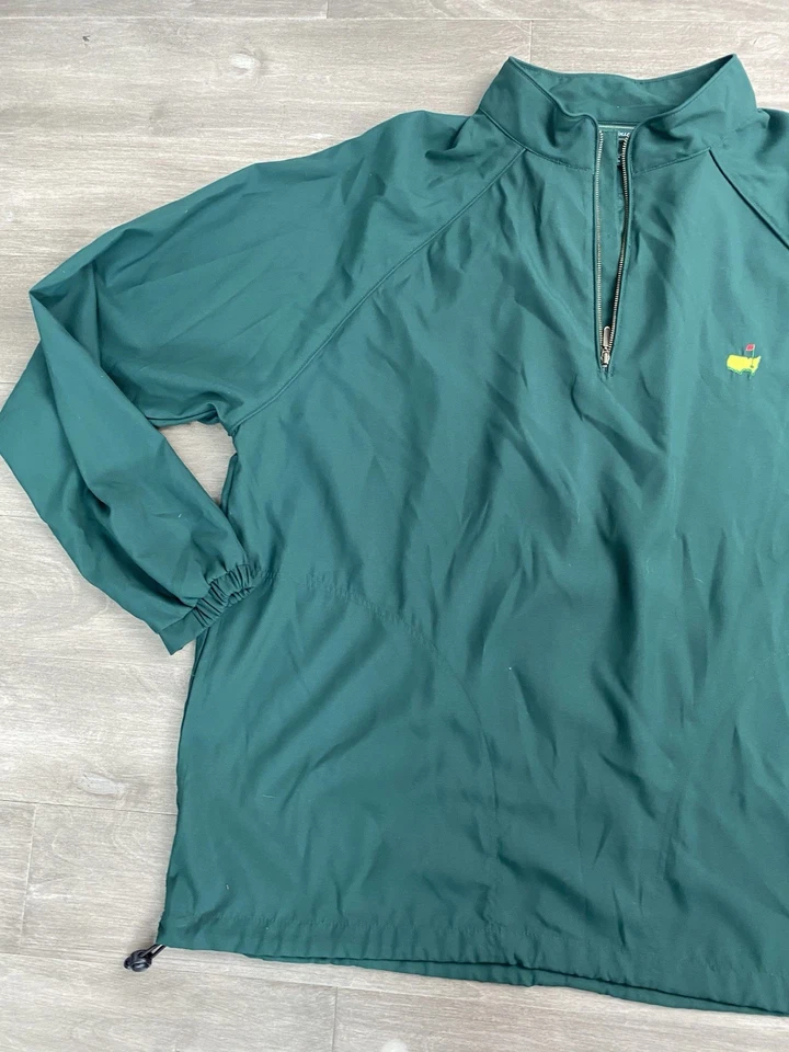 Chaqueta cortavientos Masters Tech para hombre XLarge verde Augusta National Golf 1/4 cremallera Foto 2 de 4
