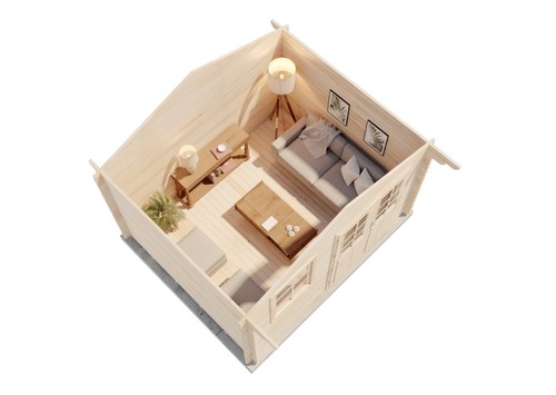 Gartenhaus Modell Matti 40 aus Holz Natur 394x350cm - Bild 3 von 5